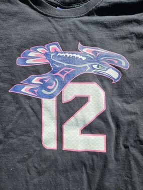 Seattle Seahawks Women's Graphic Tee with Blue & Pink Seahawk